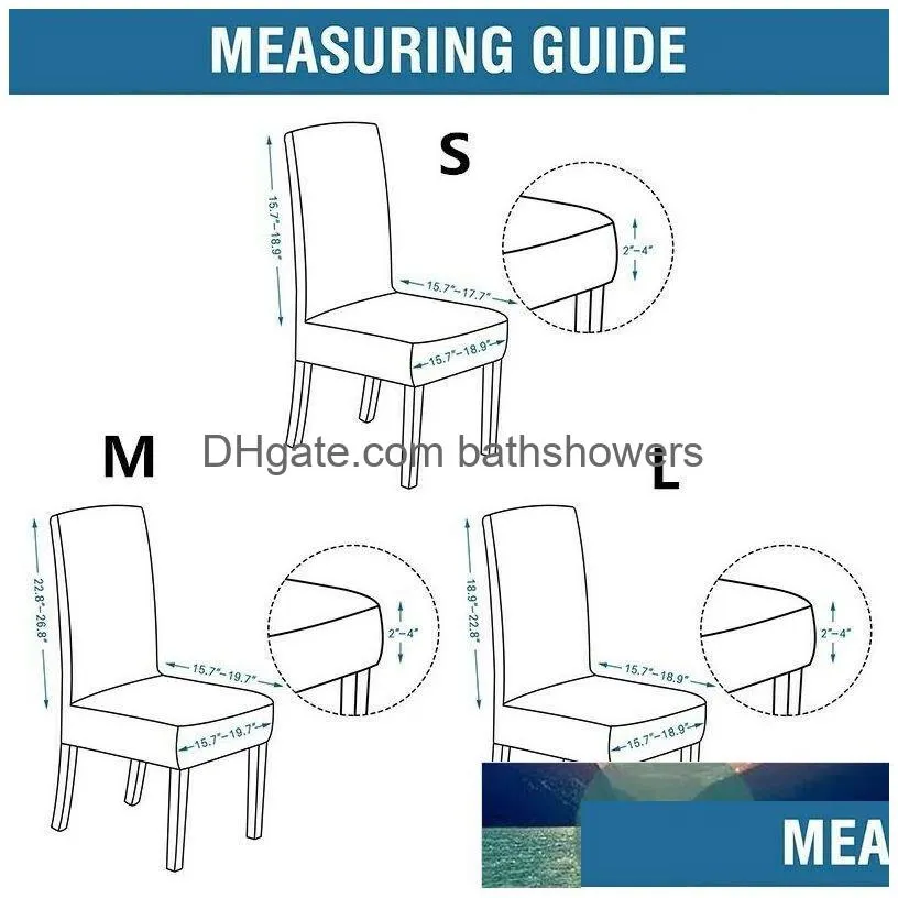 6Pcs Dining Chair Er Jacquard Spandex Sliper Protector Stretch For Kitchen Seat El Banquet Elastic Drop Delivery Dhrca