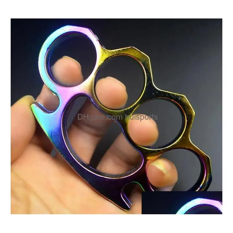 weight about 154g chromatic colour thick steel brass knuckle dusters self defense personal security women