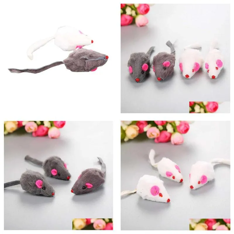 dog toys chews false mouse cat pet toys cat long-haired tail mice with sound rattling soft solid interactive sound squeaky toy for cats