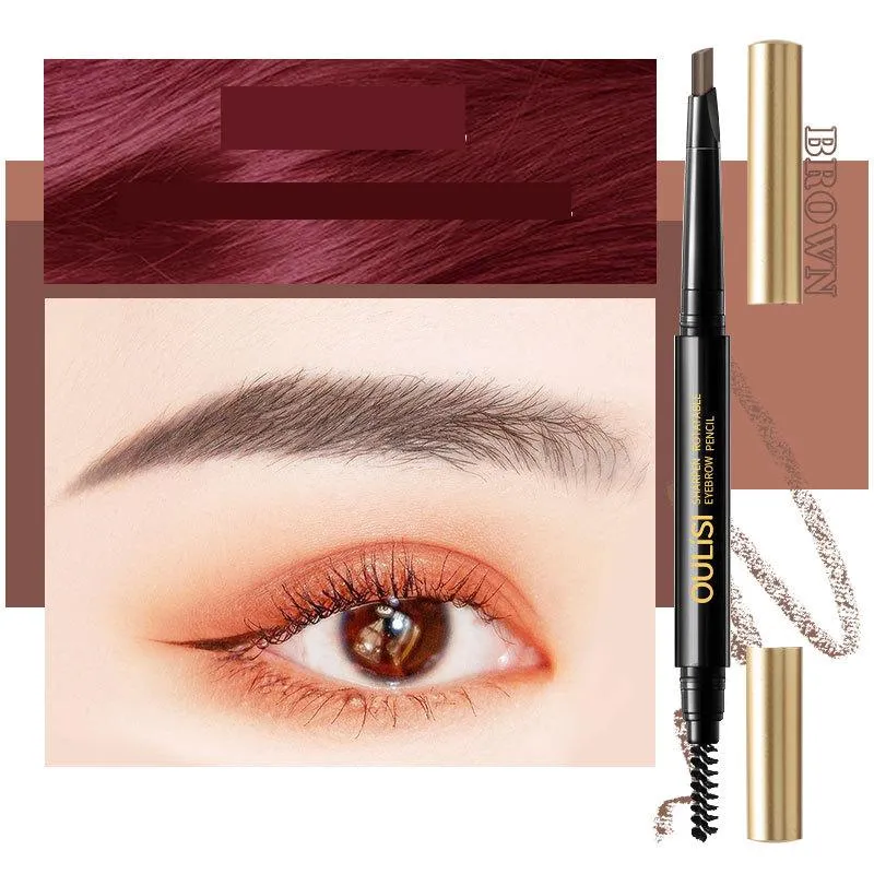 with replacement tip olis gold tube double head eyebrow pencil rotation is not easy to decolorize female beginners