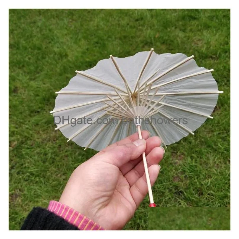 Classic Bridal Wedding Parasols White Paper Umbrella Chinese Mini Craft 4 Diameter 20 30 40 60Cm For Wholesale Drop Delivery Dhp6P