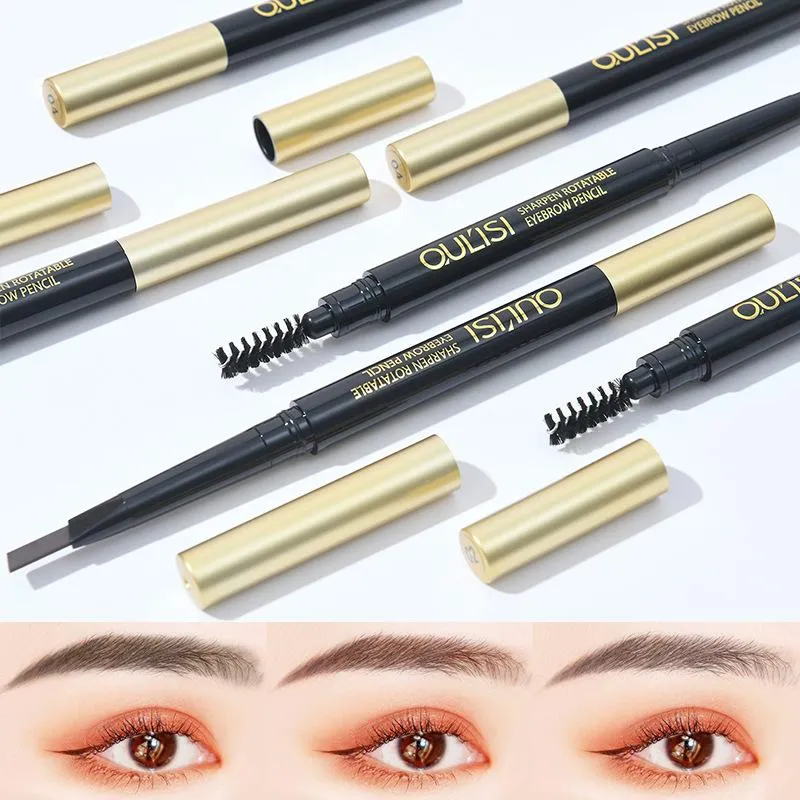 with replacement tip olis gold tube double head eyebrow pencil rotation is not easy to decolorize female beginners