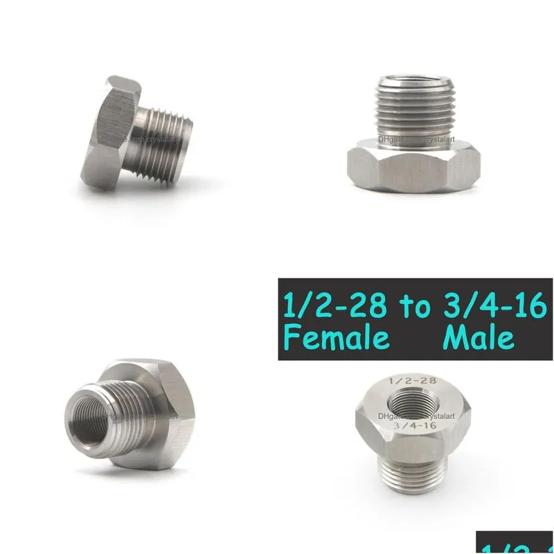 1/2-28 to 3/4-16 stainless steel thread adapter screw converter for napa 4003 wix 24003 1/2x28 unef female to 3/4x16 male unf