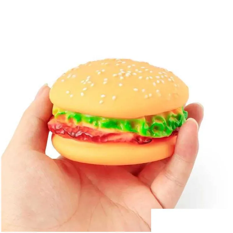 dog toys chews funny squeakers rubber toys pet dogs burger toy food grade silicone training playing chewing for puppies cat