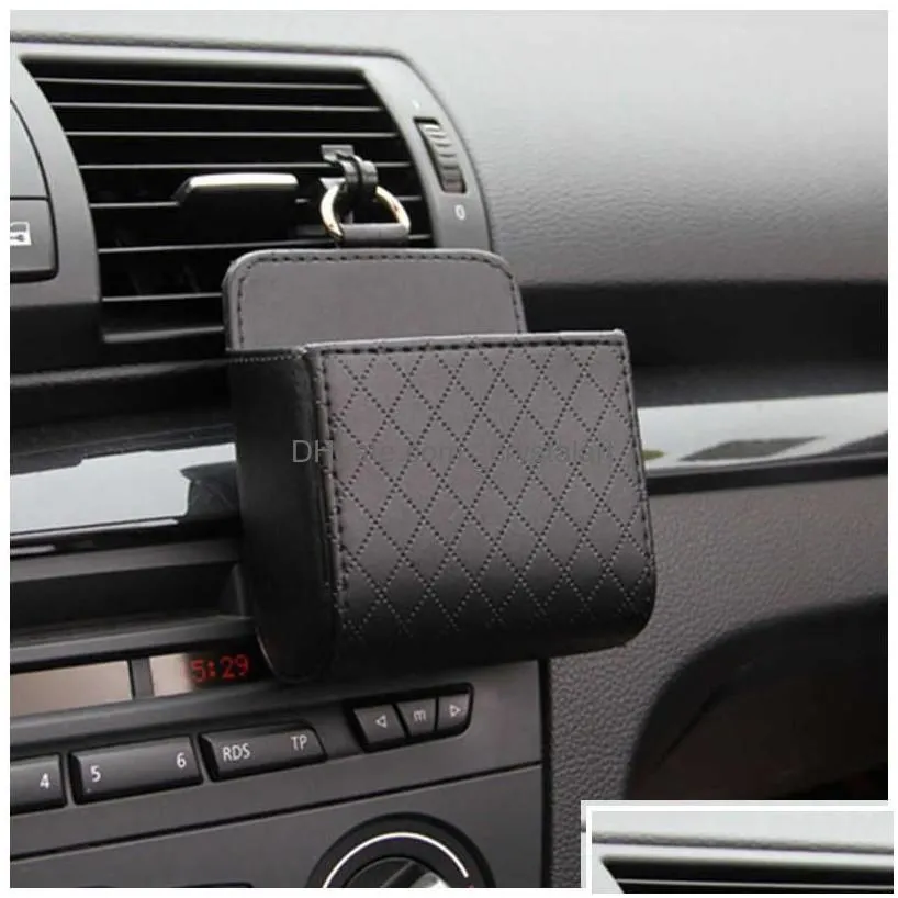 Other Care Cleaning Tools New Car Air Outlet Storage Bag Portable Hanging Box Leather Mti-Function Packing Convenient Practical For A Dh31S