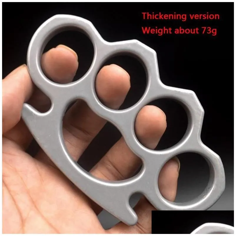 brass knuckles mticolor thickened metal knuckle duster four finger tiger outdoor cam safety defense pocket edc tool drop delivery spor