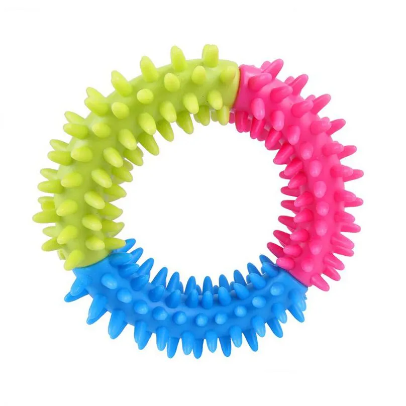  dhs dog teething chews toys paw print durable dogs iq puzzle chew for puppy small doggy teeth cleaning chewing toy tyre 7.5cm 3 colors