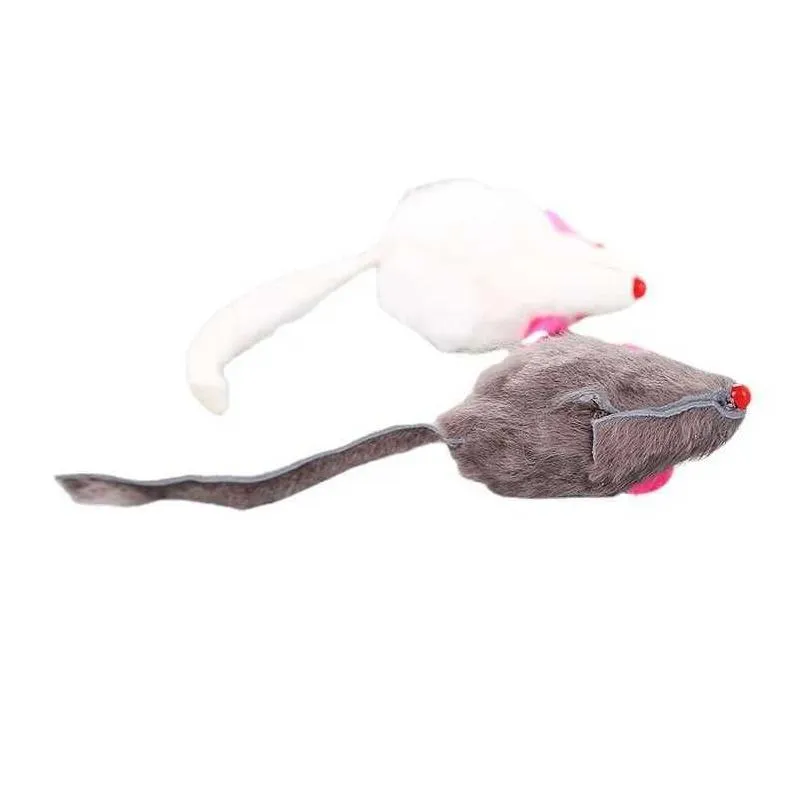 dog toys chews false mouse cat pet toys cat long-haired tail mice with sound rattling soft solid interactive sound squeaky toy for cats