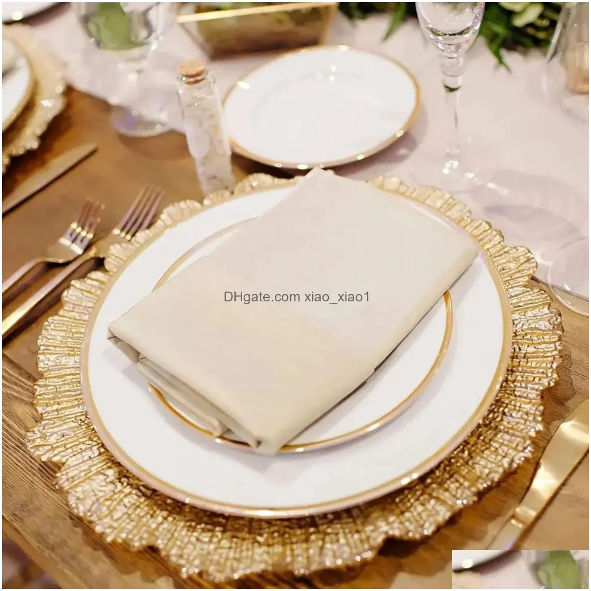 event party decoration round 13 about 33.0 cm gold  plates for dinner plates weddings elegant decoration 202303
