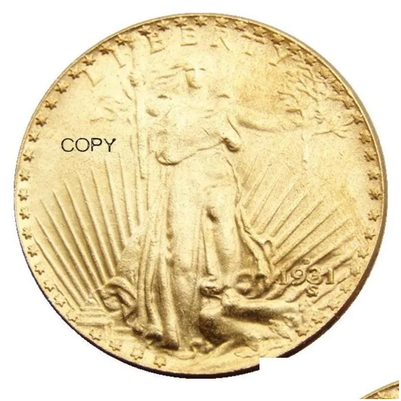 arts and crafts usa 19281927 20 dollars saint gaudens double  craft with motto gold plated copy coin metal dies manufacturing f