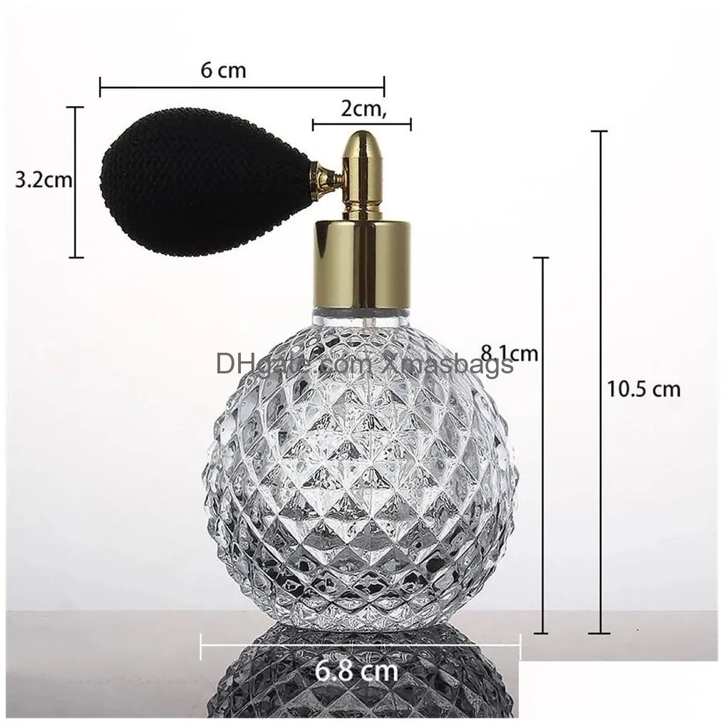diffusers 100ml empty perfume glass bottle antique crystal atomizing spray women cosmetic dispenser car air freshener travel accessories inventory