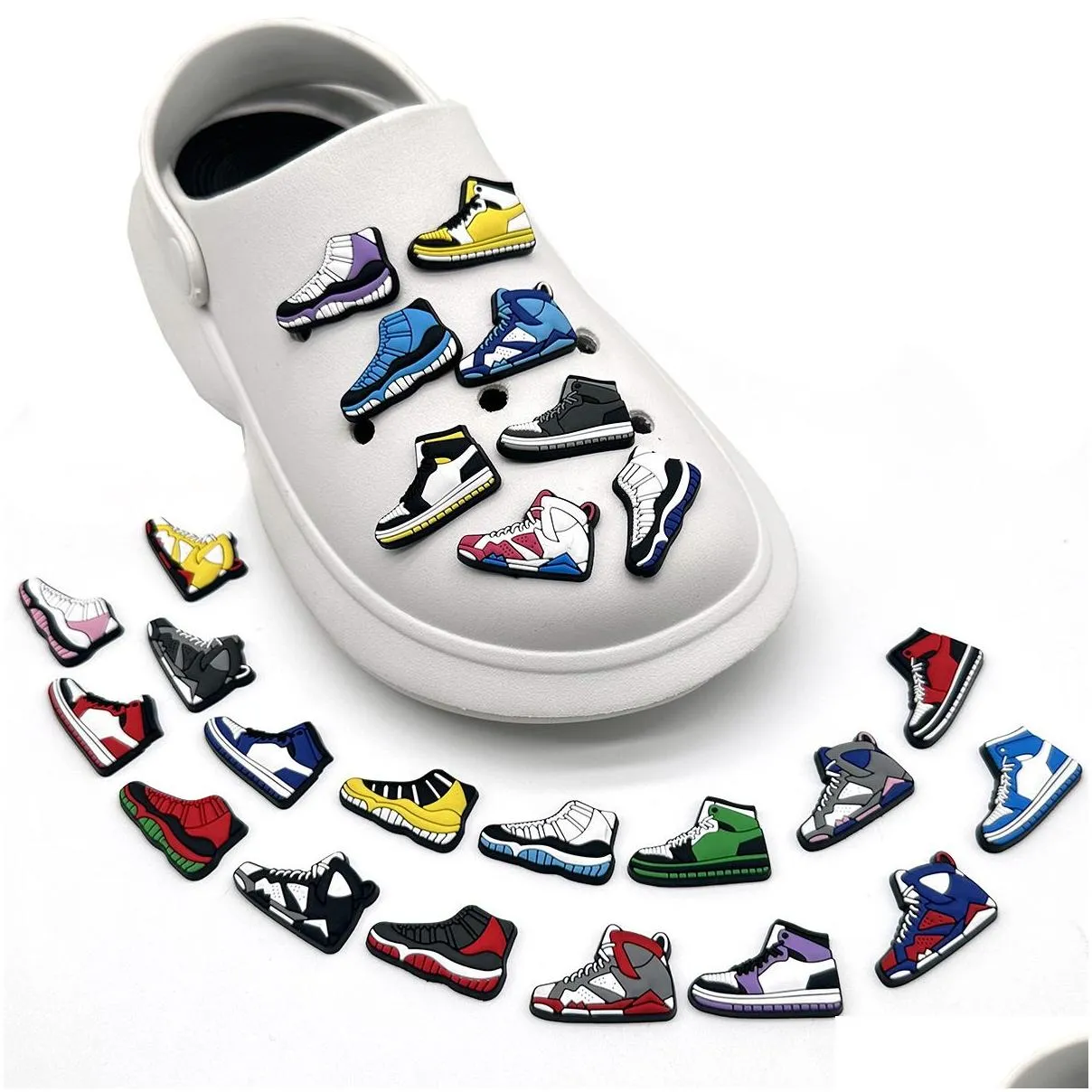 mini sneaker shoe charm decoration accessories sport basketball jibbitz for clog charms