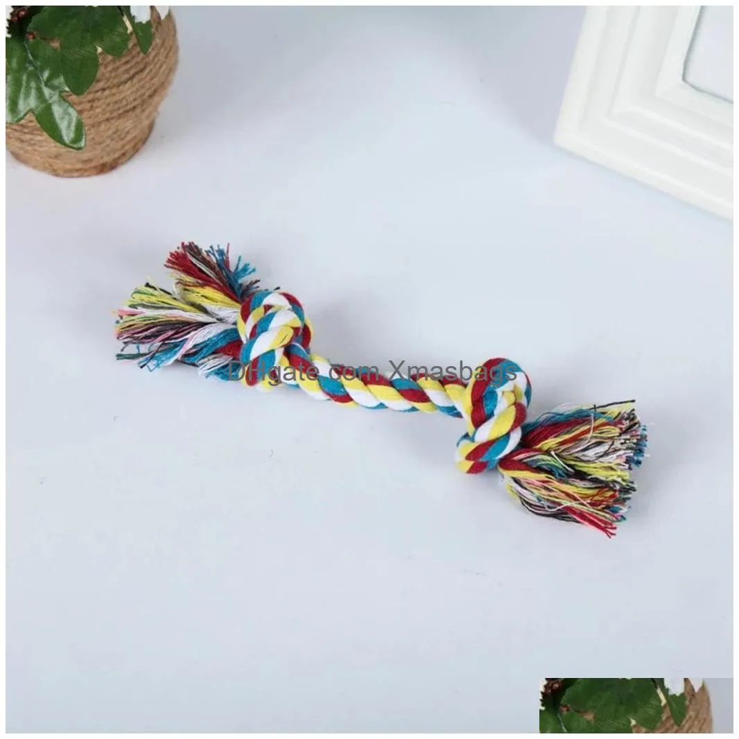 17cm dog toys pet supplies cotton chewable knots durable braided bones rope fun toolsinventory wholesale