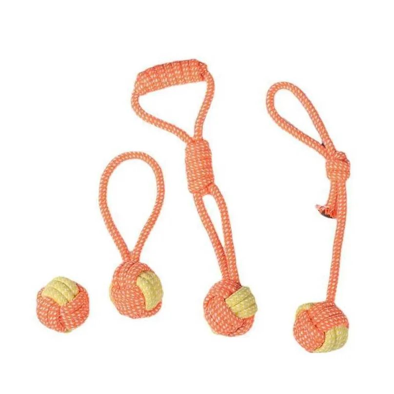 dog toys chews 1pc dog toy knot rope ball cotton rope dumbbell puppy cleaning teeth chew toy durable braided bite resistant pet