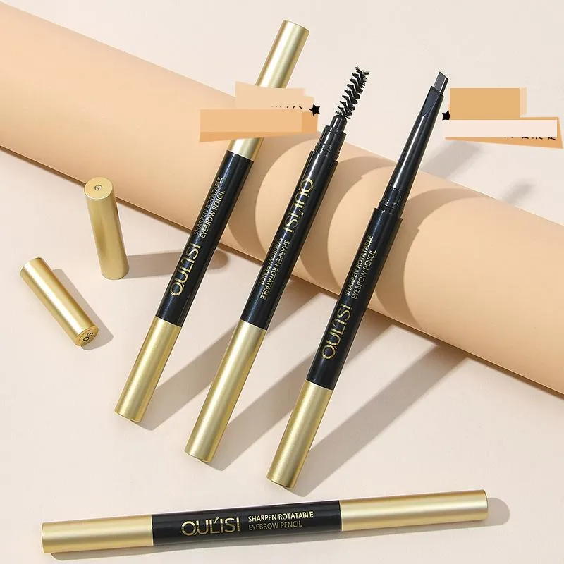 with replacement tip olis gold tube double head eyebrow pencil rotation is not easy to decolorize female beginners