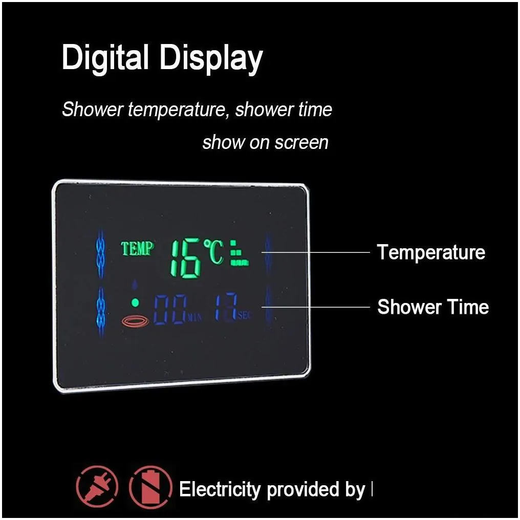 bathroom shower heads bathroom shower heads led light panel waterfall rain digital display faucet set spa mas  column mixer tap t