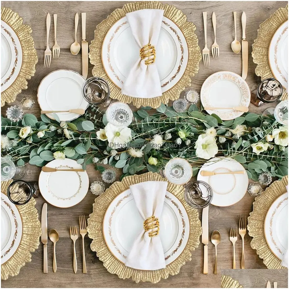 event party decoration round 13 about 33.0 cm gold  plates for dinner plates weddings elegant decoration 202303