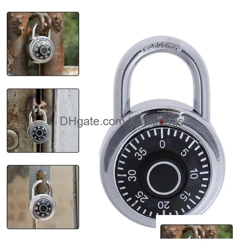zinc alloy lock hardened steel shackle dial combination luggage locker turntable passwords padlock gym closet safe disc password locks