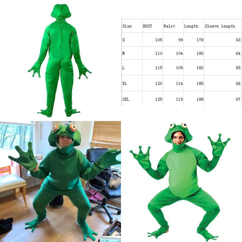 men halloween party costume open face jumpsuit bodysuit cosplay frog costume women funny clothings