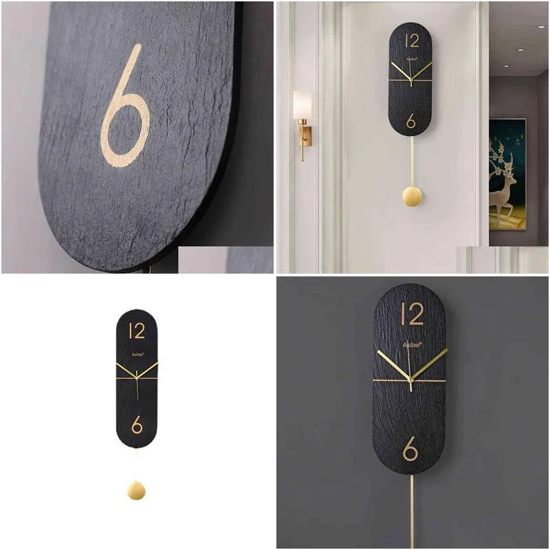 battery bedroom wall clocks big black numbers pendulum wall clocks minimalist design horloge murale house accessories oc50gz h1230