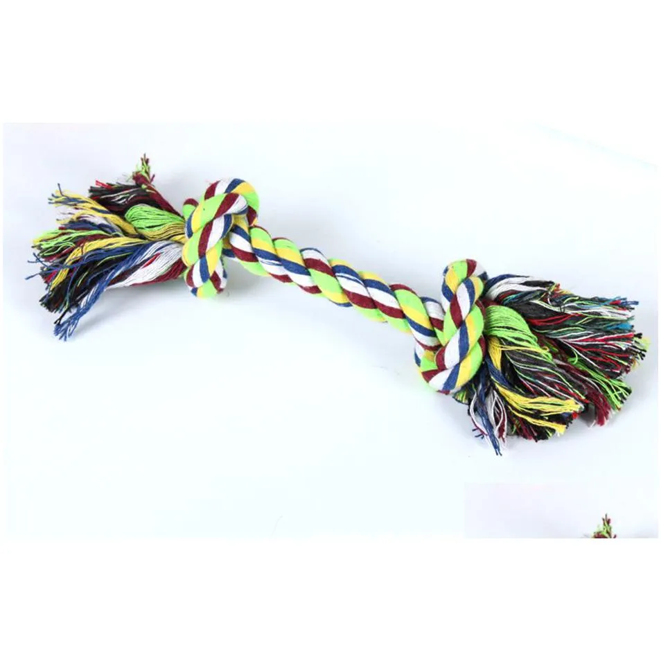 7inch chews knot toys colorful durable braided bone rope chewing toy cotton knotted rope bone dog toy for small dogs dental descaler