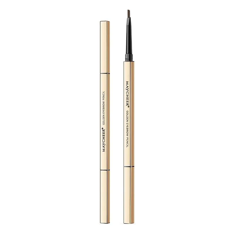 small gold bar double head eyebrow pencil very small gold chopsticks waterproof sweat lasting no smudging do not take off makeup natural mist eyebrow