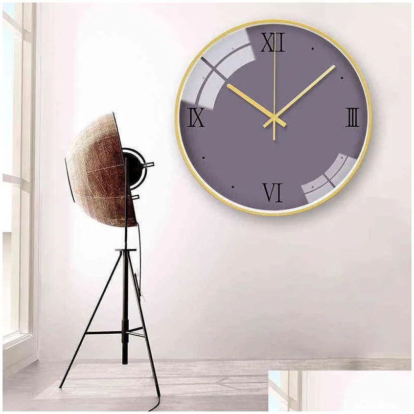 creative luxury wall clock simple golden pointer mute wall clock modern design reloj de pared home decor decoration living room h1230