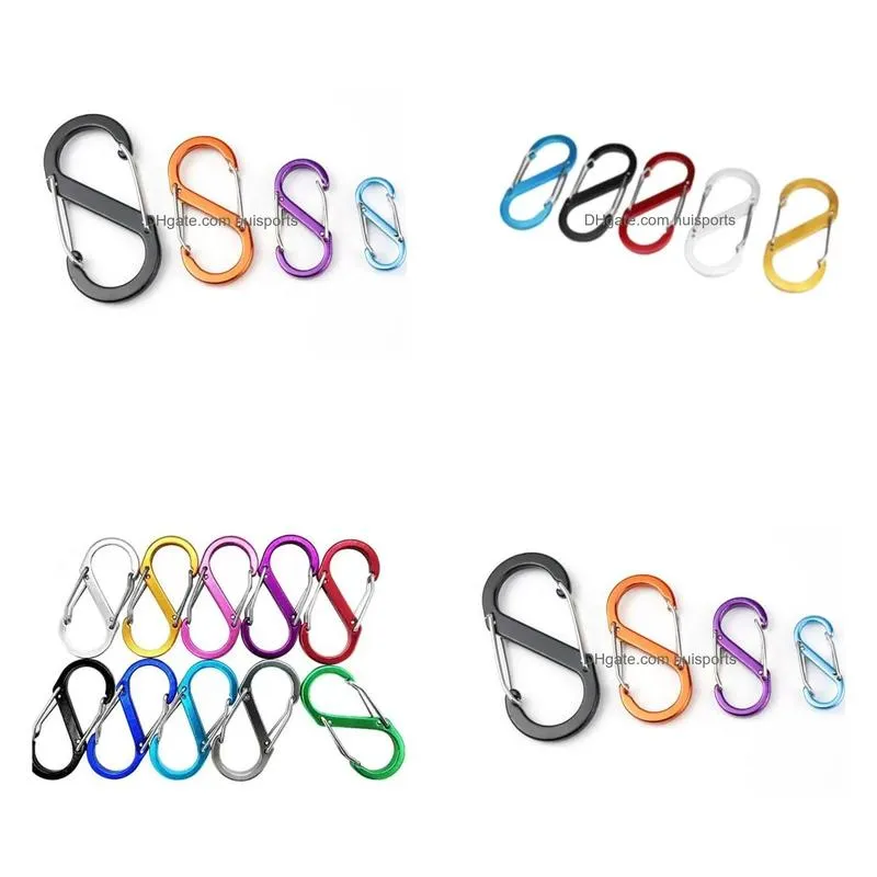 51x23mm large keychain multifunctional key ring outdoor tools camping s-type buckle 8 characters quickdraw carabiner june21