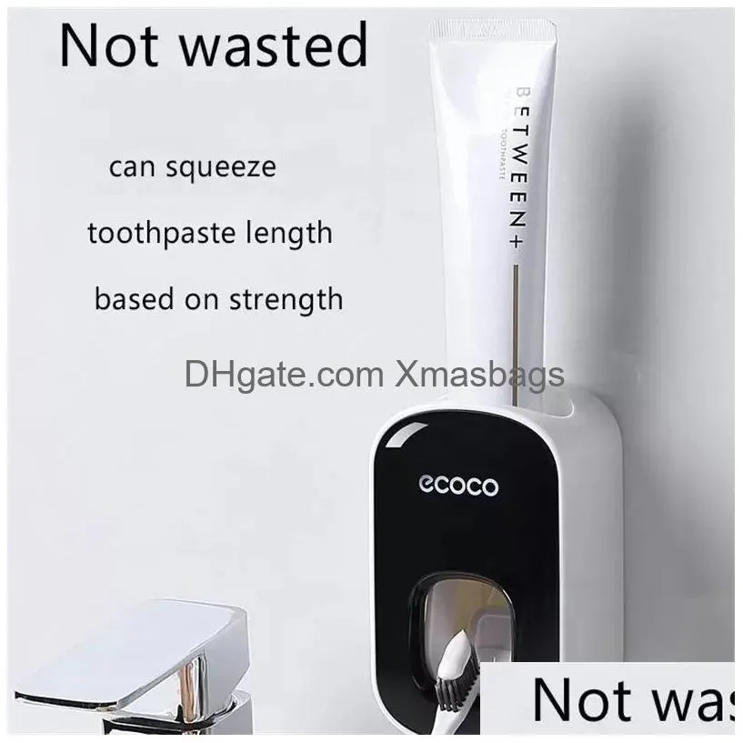 toothbrush holder ecoco automatic squeeze toothpaste machine sticker wall bathroom waterproof squeeze holders stock inventory