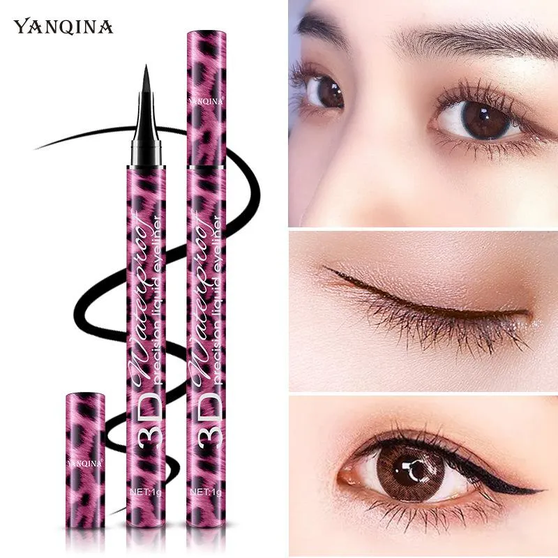 yanqina beauty red leopard print mascara eyeliner 2-piece makeup set waterproof and stain-