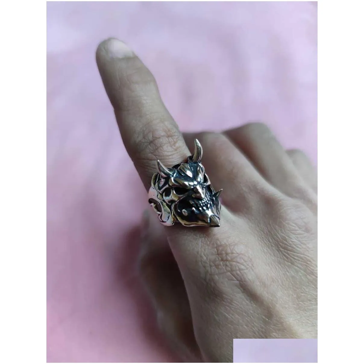 ring prajna mask ghost king skull trendy man personality selfdefense wolf middle index finger live opening hip hop zuxk727