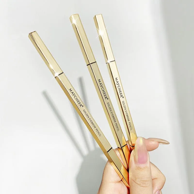 small gold bar double head eyebrow pencil very small gold chopsticks waterproof sweat lasting no smudging do not take off makeup natural mist eyebrow