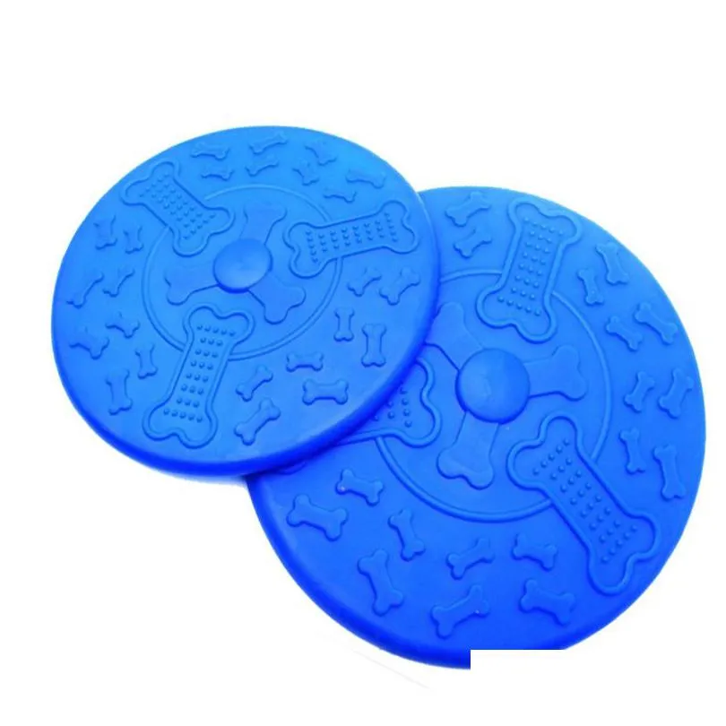 dog toys flying discs soft rubber indestructible pet toy dogs flyer fly disc bright color doggy to see large blue for beach pool 9in