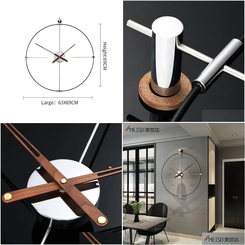  wrought iron wall clock home decoration office large wall clocks mounted mute watch european modern design hanging watches z1207