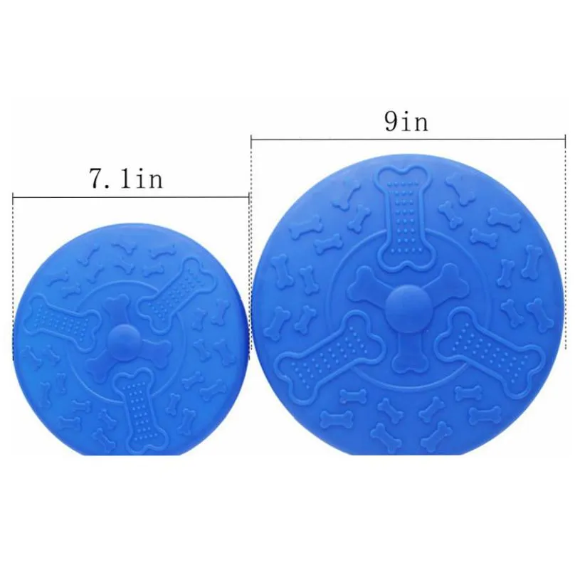 dog toys flying discs soft rubber indestructible pet toy dogs flyer fly disc bright color doggy to see large blue for beach pool 9in