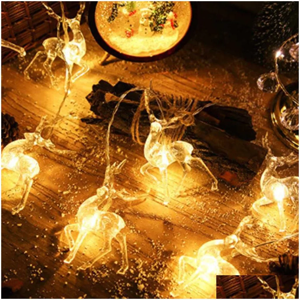 20pcs christmas deer lights outdoor decoration  led curtain icicle string lights year wedding party garland light led ins y0720