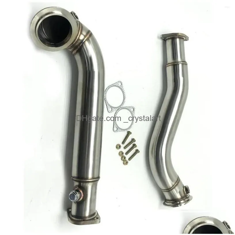 Manifold & Parts Manifold Parts 3 Stainless Steel Catless Exhaust Downpipes For 2008-2010 535I 535Xi N54 Twin Turbo 3.0L E60 Rwd Awd D Dho3L