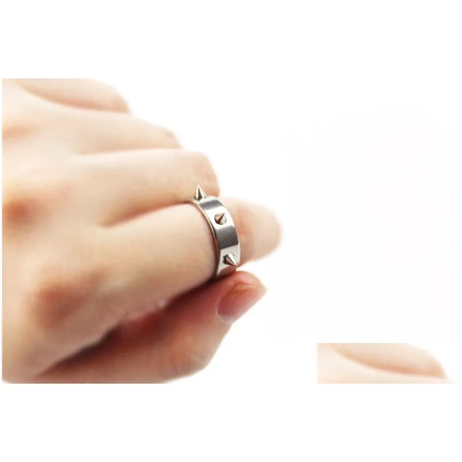 tg13 korean personalized selfdefense three rivet stainless steel ring gift for men and women 296g ezzv727