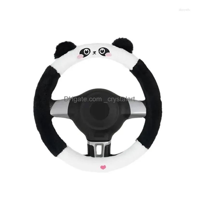 Steering Wheel Covers Steering Wheel Ers Ers Er Winter Fluffy Animal Wrap Sweat Absorption Short P Accessories For Cars Trucks Suvs Rv Dhiwz