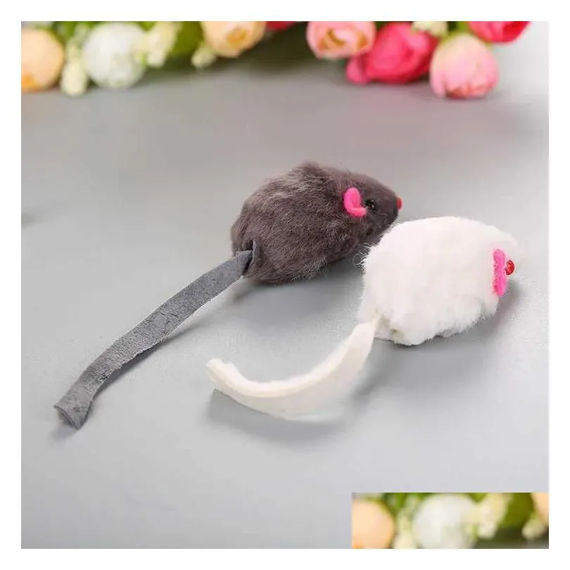 dog toys chews false mouse cat pet toys cat long-haired tail mice with sound rattling soft solid interactive sound squeaky toy for cats