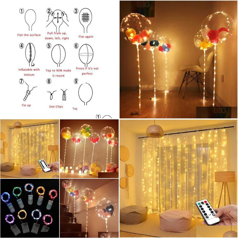 glow party balloons column stand arch stand home party led confetti balloons with clips wedding decoration balloon holder stick y0622