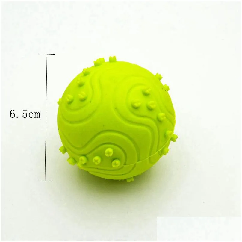  dhs dog teething toys paw print balls durable dogs iq puzzle chew for puppy small doggy teeth cleaning chewing vocal toy bone 6.5cm 3 colors