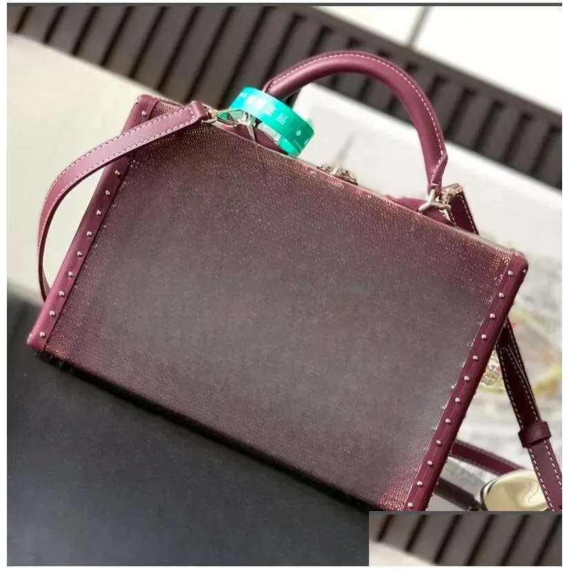 fashion suitcase travel bag watch carrying briefcase handle luggage handbags shoulder bags purse brown