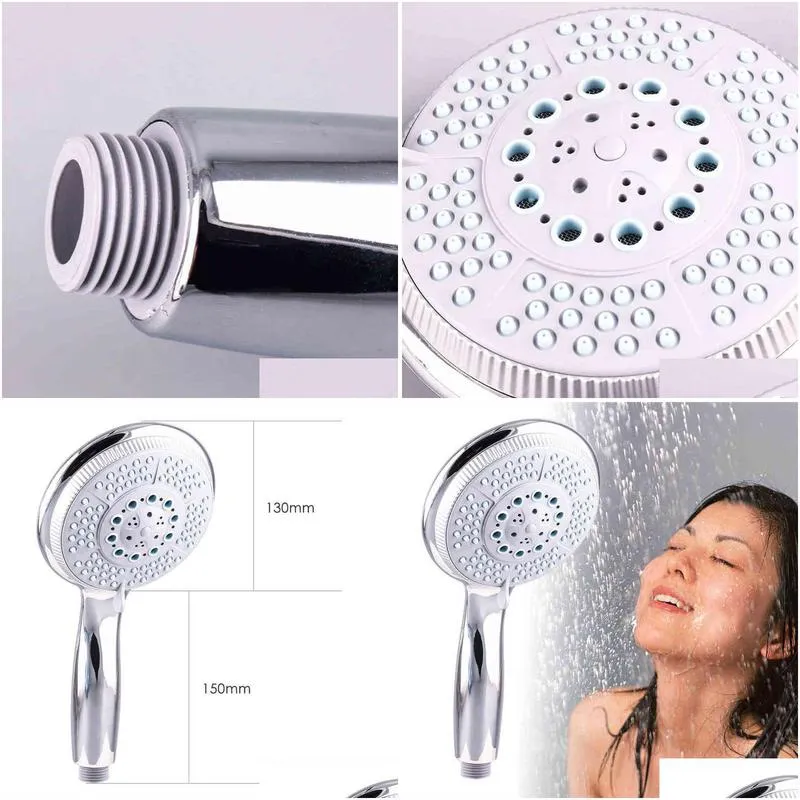 universal bath shower head 5 mode function chrome anti-limescale handset uk for connected to all 1/2 standard shower hoses h1209