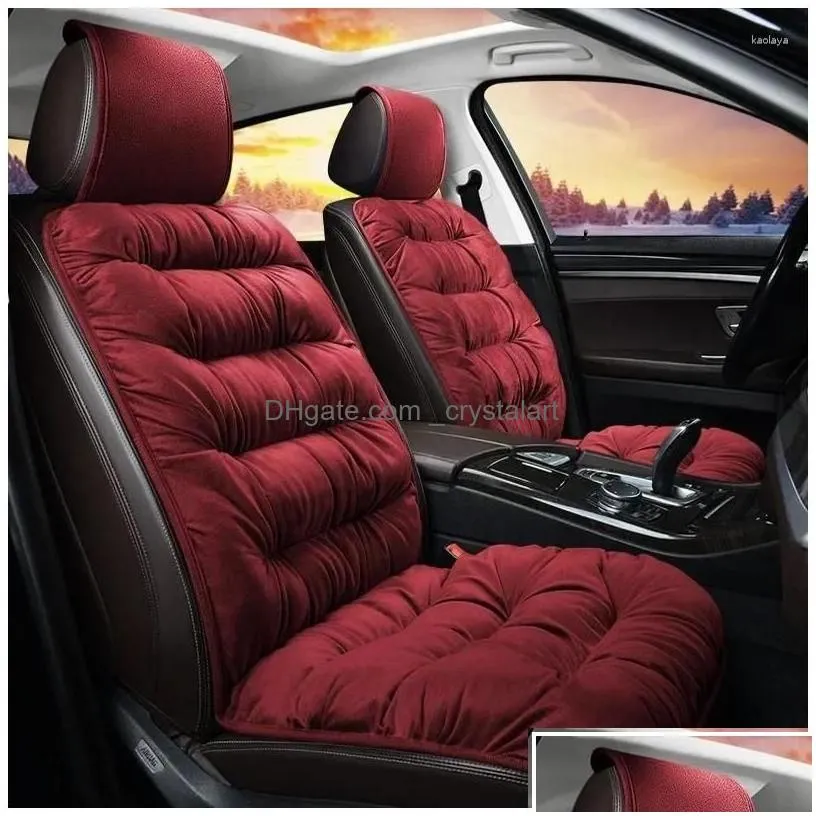 Car Seat Covers Car Seat Ers Ers 5 Colors P Winter Warm Cushion Soft Non-Slip Pad Thick Veet Er Motive Interior Accessory Drop Deliver Dhcqu