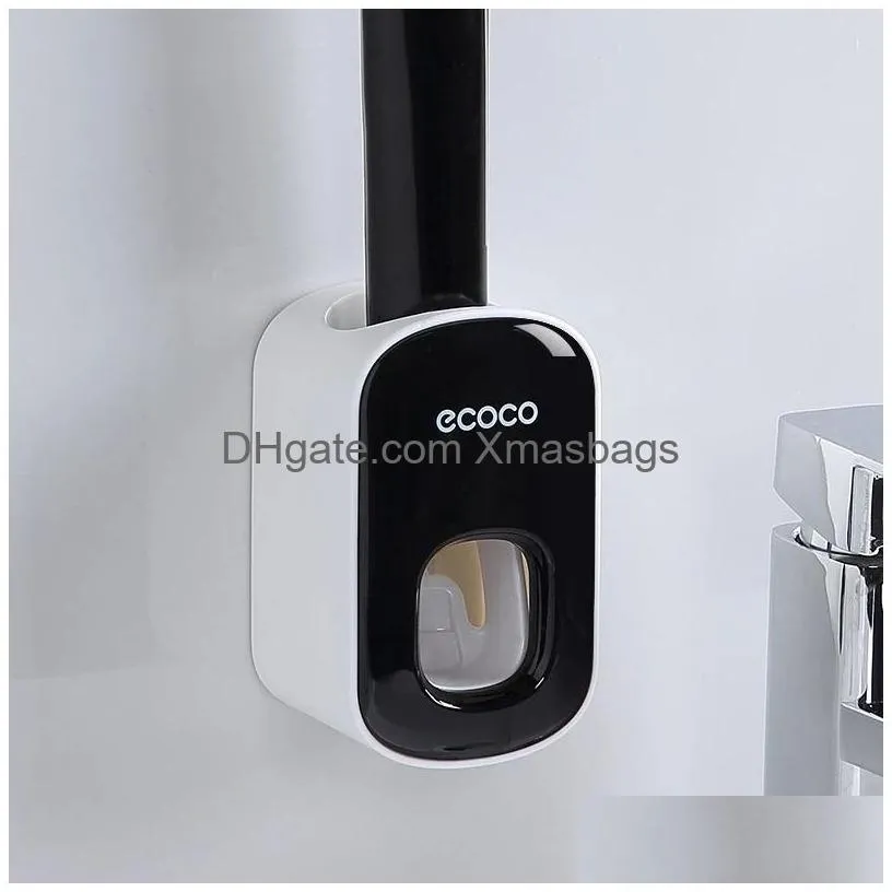 toothbrush holder ecoco automatic squeeze toothpaste machine sticker wall bathroom waterproof squeeze holders stock inventory