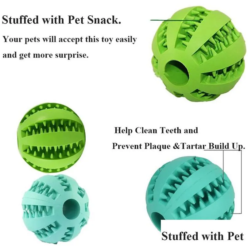 dog teething toys balls durable dogs iq puzzle chew for puppy small large doggy teeth cleaning chewing playing treat dispensing 7cm 5colors