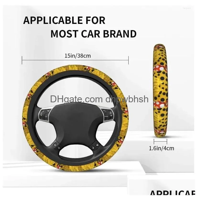 steering wheel covers ers 37-38cm yayoi kusama polka car er women men pumpkin 15 inch protector for suv drop delivery automobiles moto