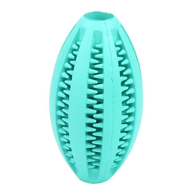 bite resistant rugby rubber dog chew ball dog toys training toys toothbrush chews toy food balls pet productclean tooth nontoxic