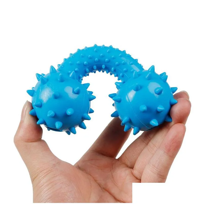 make the pup happy dog teething toys balls with bells durable dogs iq puzzle chew for puppy small doggy teeth cleaning chewing vocal toy dumbbell 3 colors